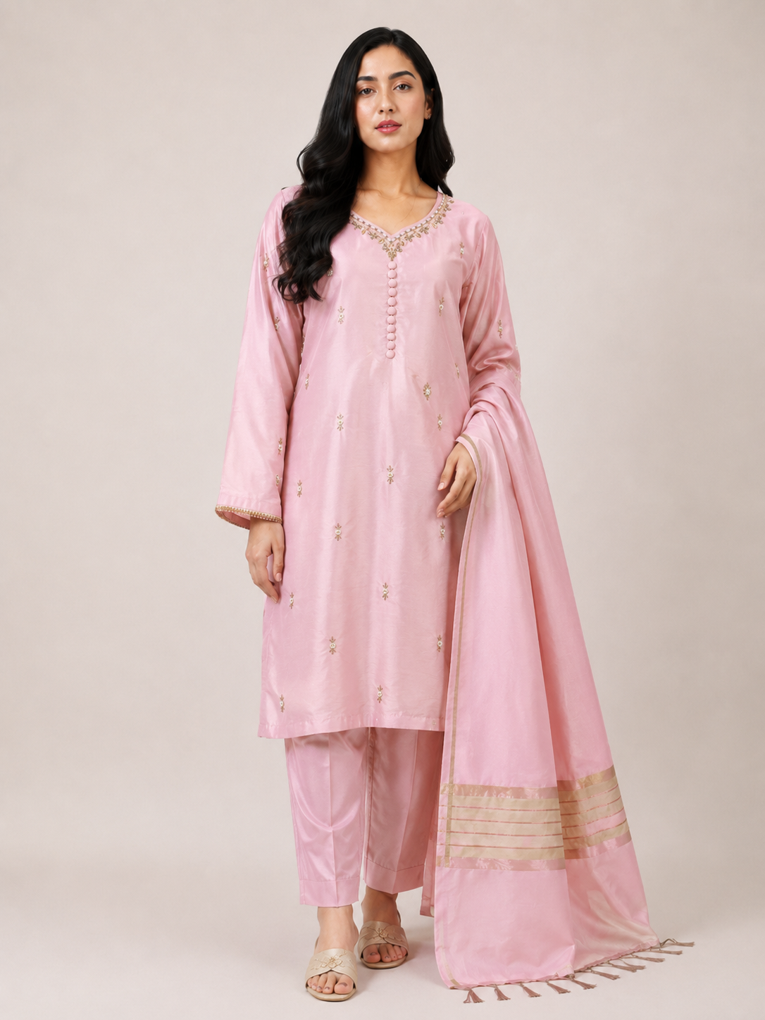 RowSilk 3pc Suit Shawl Dupatta